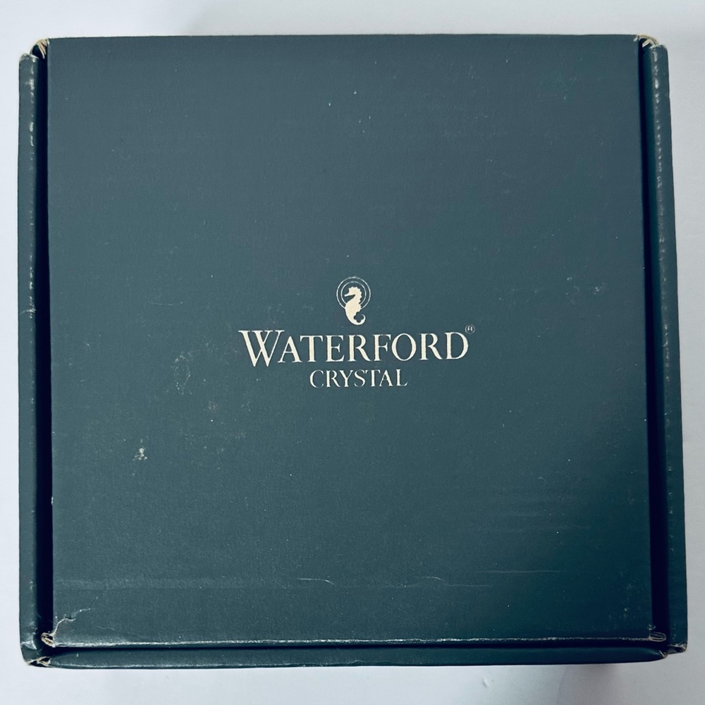WATERFORD CRYSTAL Time Desk Set, Card Holder & Clock Desk, Polished Lead Crystal - Picture 2 of 8